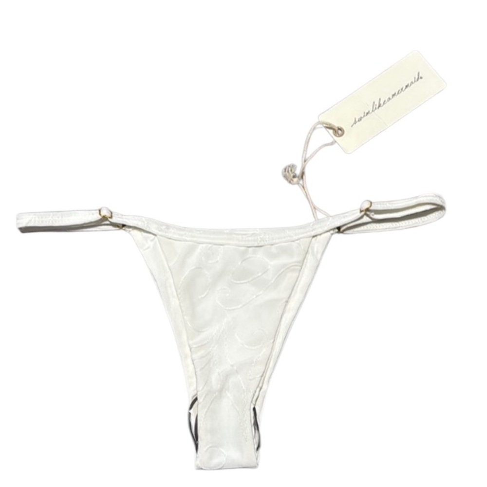 Swim Like A Mermaid White Bikini Bottom